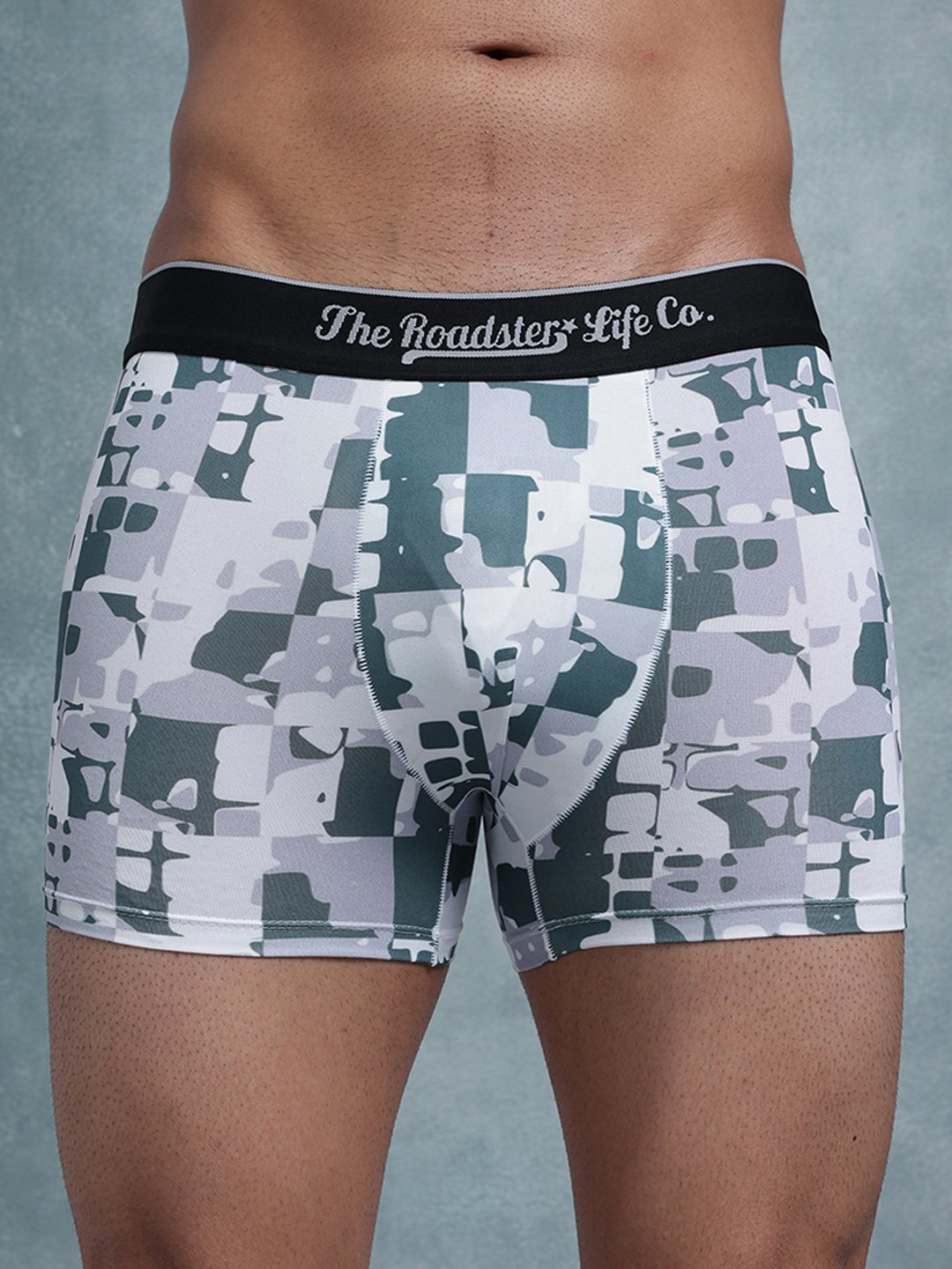 Roadster Men's Grey Printed Ultrasoft Stretchable Trunks - Image 3
