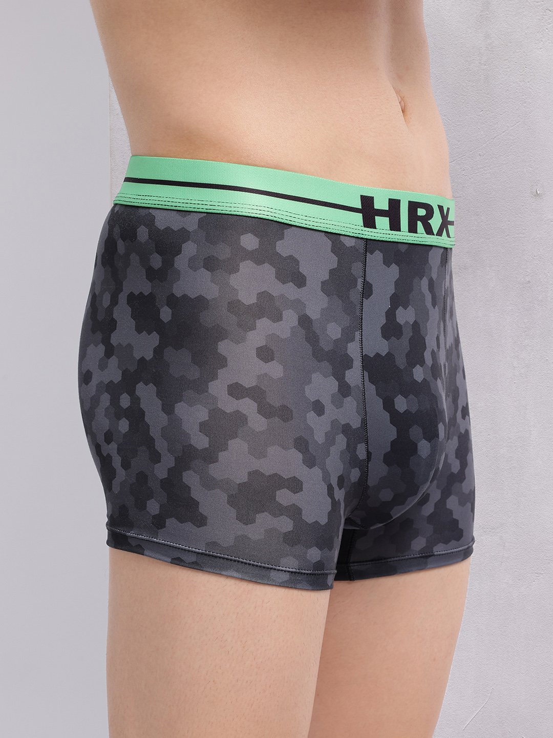 HRX Men's Pack Of 2 Printed Trunks Regular Fit Cotton Blend Underwear - Image 3