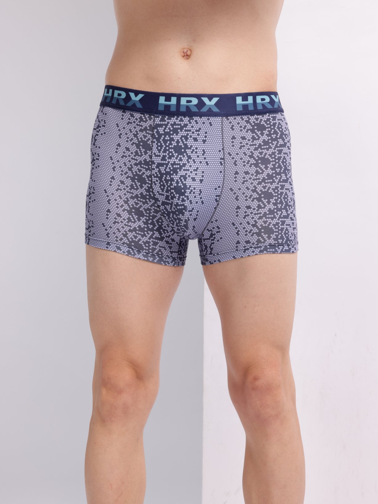 HRX Men's Pack Of 2 Printed Trunks Regular Fit Cotton Blend Underwear - Image 4