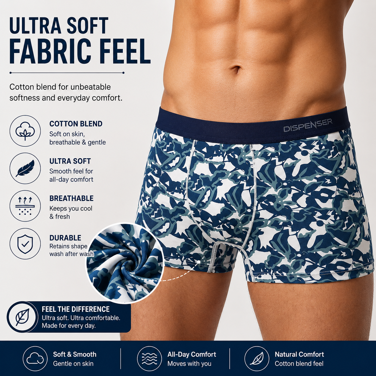 Dispenser Pack of 2 Cotton Assorted Printed Trunks - Image 4