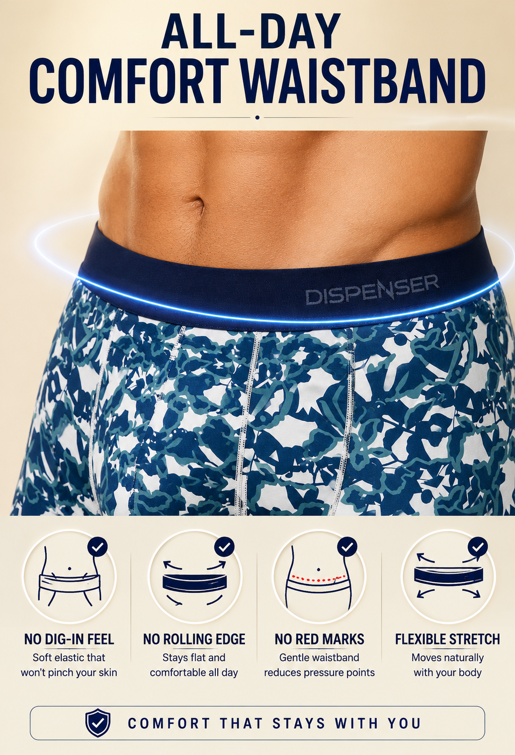 Dispenser Pack of 2 Cotton Assorted Printed Trunks - Image 5