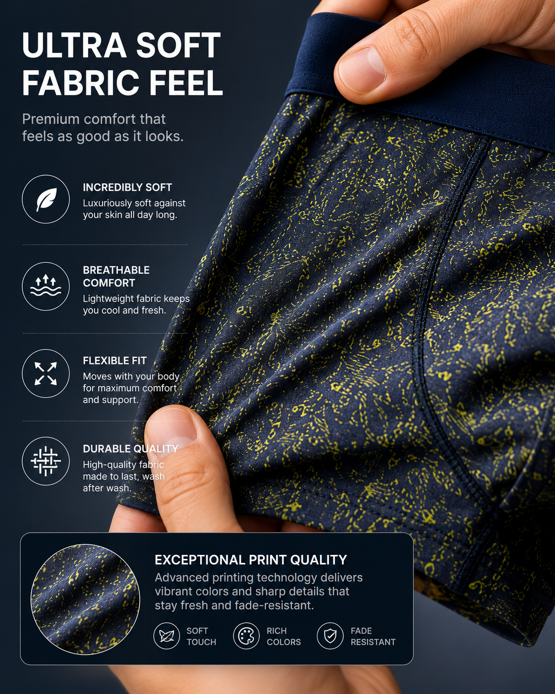 Dispenser Pack of 2 Men Printed Cotton Stretch Trunks Soft Comfortable Innerwear - Image 4