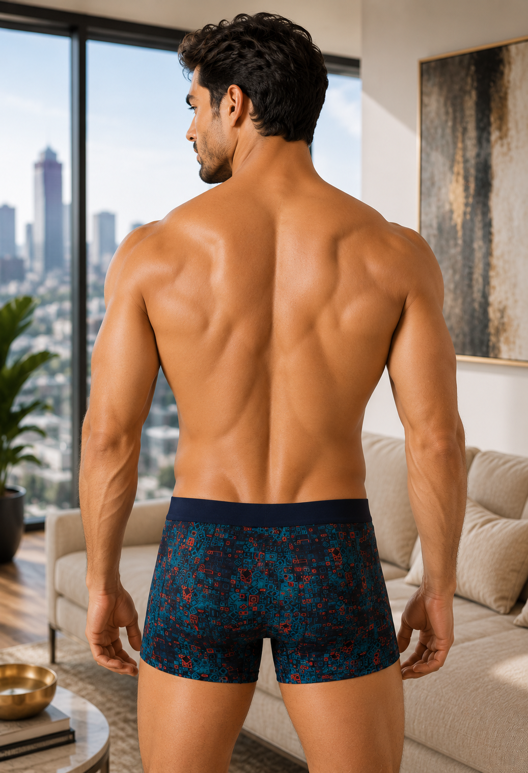 Dispenser Pack of 2 Men Printed Cotton Stretch Trunks Soft Comfortable Innerwear - Image 9